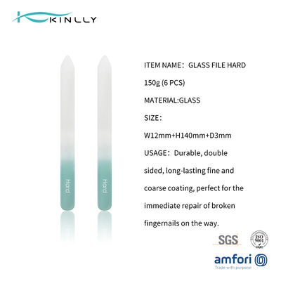 OEM het Glas Crystal Nail Files For Natural nagelt Fluweel Vlotte Oppervlakte 6pcs