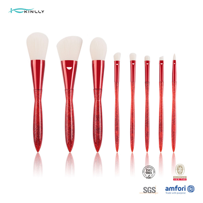 Rode Plastic van de Borsteluitrustingen van de Handvat Professionele Make-up van de het Aluminiummetalen kap Kosmetische de Borstelreeks