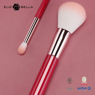 3pcs privé Logo Cosmetic Makeup Brush Set met Synthetisch Haar Rood Houten Handvat