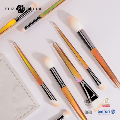 8pcs Plastic Handle Cosmetic Brush Sets Glanzend Aluminium Ferrule Nylon Hair Make-up Brush