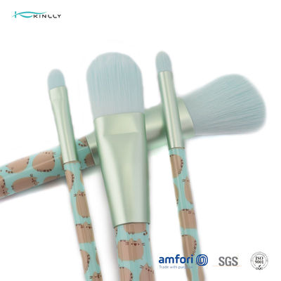6pcs het blauwe Marmeren Plastic Vastgestelde Nylon Haar van de Make-upborstel met de Verpakkende Doos van pvc