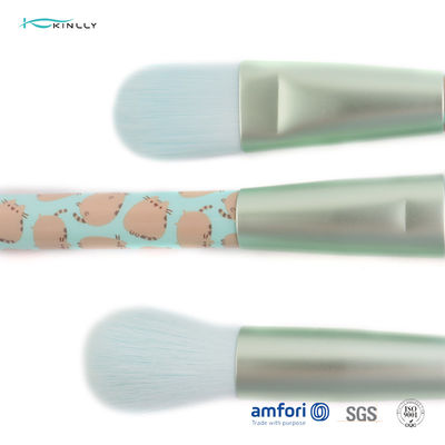 6pcs het blauwe Marmeren Plastic Vastgestelde Nylon Haar van de Make-upborstel met de Verpakkende Doos van pvc