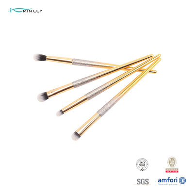 De gouden de Make-upborstel van het Handvat7pcs Synthetische Haar met Glanzende Strook schittert
