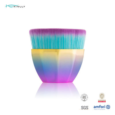 Plastic handle Synthetic Hair Flat Kabuki Brush Decagon Face Powder Brush