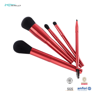 Van het het Metaalhandvat van 5PCS Dard de Rode Borstels van de het Haarmake-up Synthetische Geplaatst Douane Logo Makeup Brush