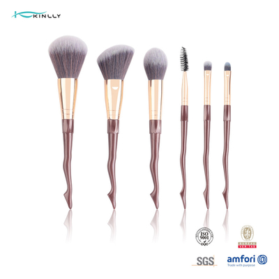 Het professionele van de de Make-upborstel van 6PCS Plastic Vastgestelde Synthetische Haar voor bloost Stichtingsoogschaduw