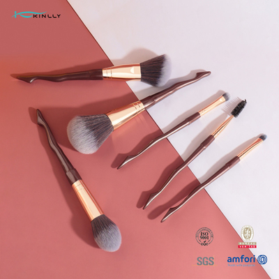 Het professionele van de de Make-upborstel van 6PCS Plastic Vastgestelde Synthetische Haar voor bloost Stichtingsoogschaduw