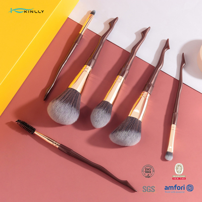 Het professionele van de de Make-upborstel van 6PCS Plastic Vastgestelde Synthetische Haar voor bloost Stichtingsoogschaduw