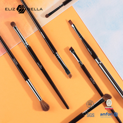 7pcs Oog make-up borstel met zwart houten handvat dagelijks gebruik make-up gereedschap