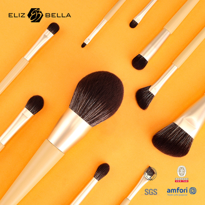 11 stukken houten handvat schoonheid make-up borstel set aluminium ferrule cosmetische borstels,synthetische haarborstel set