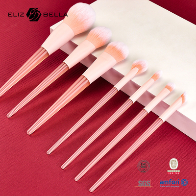 10pcs Roze Plastic Handle Travel Makeup Brush Set Met Synthetisch Haar, Beauty Need Makeup Tools Poeder, Blush, Eyeshadow