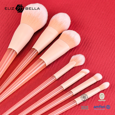10pcs Roze Plastic Handle Travel Makeup Brush Set Met Synthetisch Haar, Beauty Need Makeup Tools Poeder, Blush, Eyeshadow