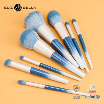 10pcs schoonheid benodigdheden plastic handvat reis make-up borstel set met synthetisch haar, OEM bestellingen zijn welkom
