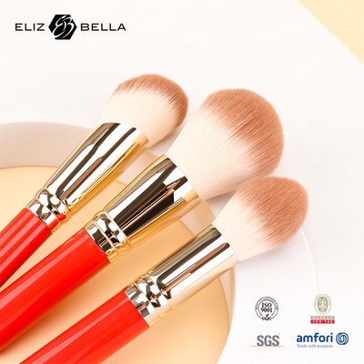 3pcs Houten handvat Essentiële cosmetische borstel set Synthetische haar make-up tools OEM ODM