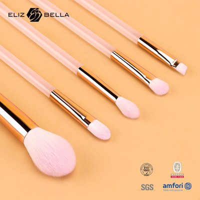 5pcs Roze Plastic Handle Make-up Brush, Synthetisch Haar Cosmetische Brush Set, Poeder, Oog Blendiang, Oog Schaduw Brush