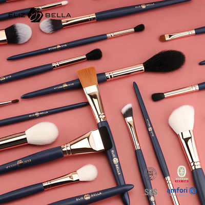 Groothandel 24pcs Houten handvat Make-up Brush Set Je eigen merk Cosmetische borstel Set