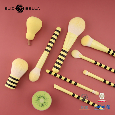 Professionele luxe make-up borstels, make-up kits met synthetisch haar en houten handvat