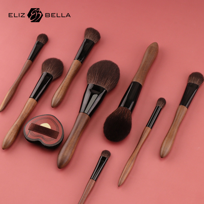 Op maat gemaakte handgreep kleur niet-glijdende coating cosmetische make-up borstel voor moeiteloze make-up applicatie