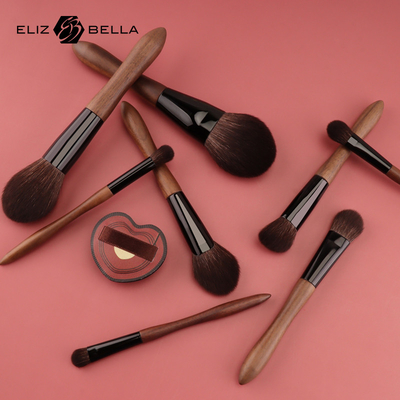 Op maat gemaakte handgreep kleur niet-glijdende coating cosmetische make-up borstel voor moeiteloze make-up applicatie