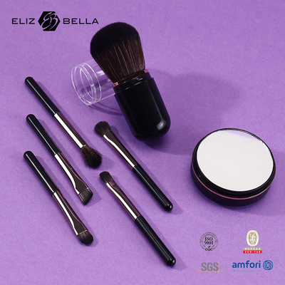 Mini On-the-Go Make-up Brush Kit Compact Set voor koffer of tas
