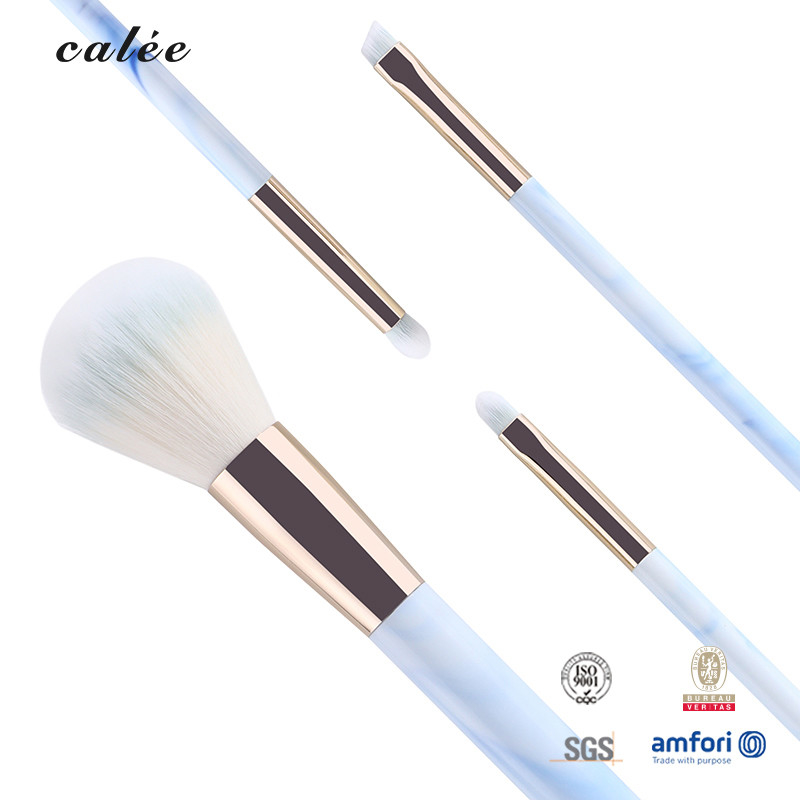 4pcs reis make-up borstel set met synthetisch haar en plastic handvat met PVC verpakkingsdoos