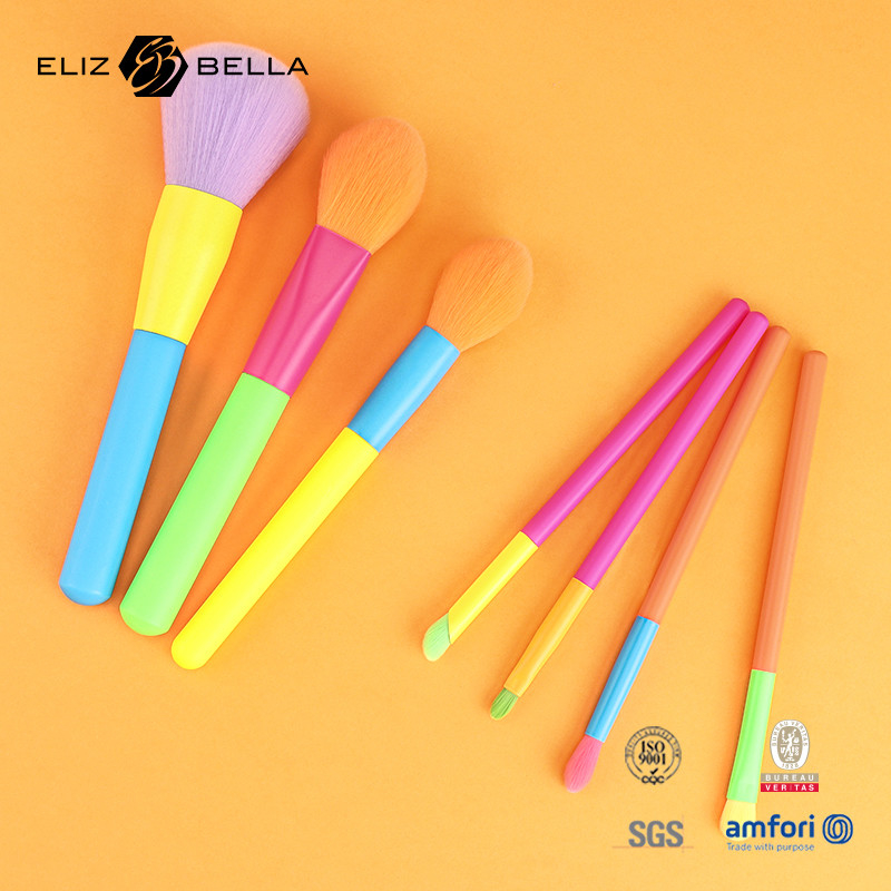 12pcs Plastic Handle Make-up Brush Set Voor Foundation Powder Blush Oogschaduwborstels,Nylon Hair Cosmetic Brush