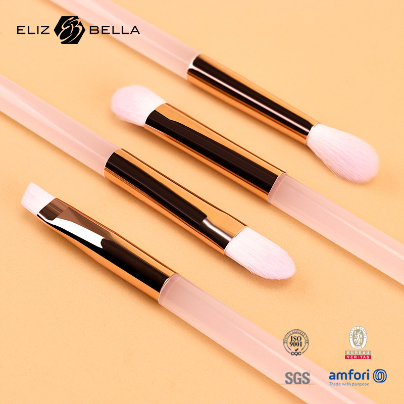 5pcs Roze Plastic Handle Make-up Brush, Synthetisch Haar Cosmetische Brush Set, Poeder, Oog Blendiang, Oog Schaduw Brush