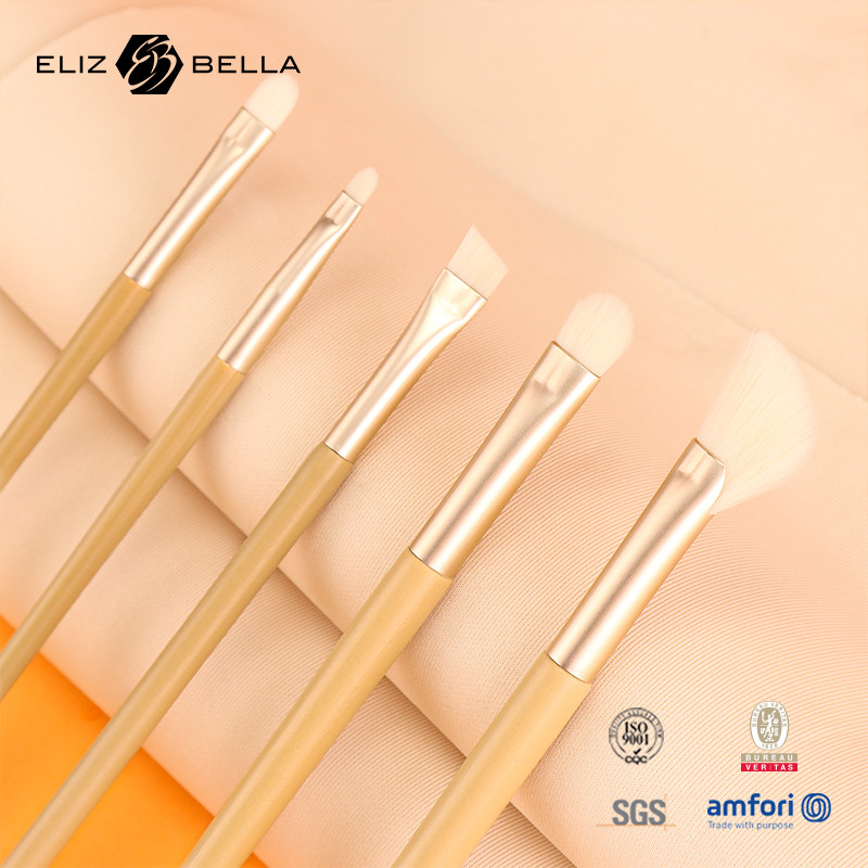 11 stukken mooie houten handvat schoonheid make-up borstel gereedschap, aluminium ferrule cosmetische borstels, synthetische haarborstels kits