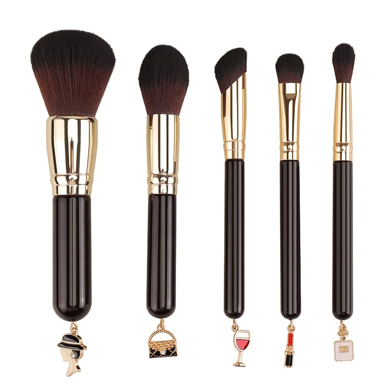 Op maat gemaakte cosmetische make-up borstel set hoekige blush, platte borstel, smeerborstel, fan borstel stijl