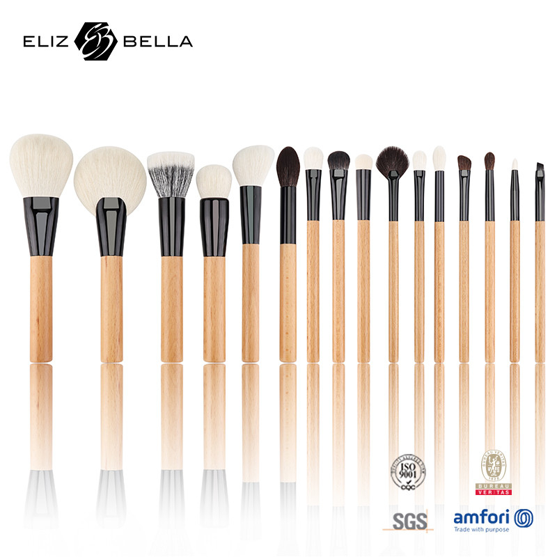 Voltooi je make-up collectie met verschillende make-up borstel stijl cosmetische houten handvat make-up borstel set