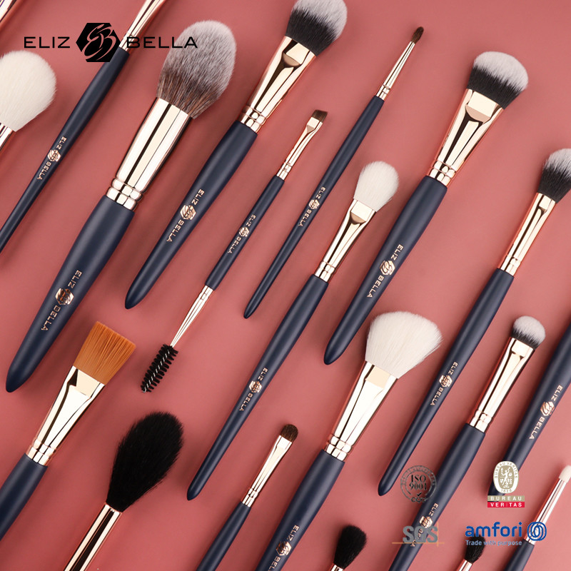 Groothandel 24pcs Houten handvat Make-up Brush Set Je eigen merk Cosmetische borstel Set
