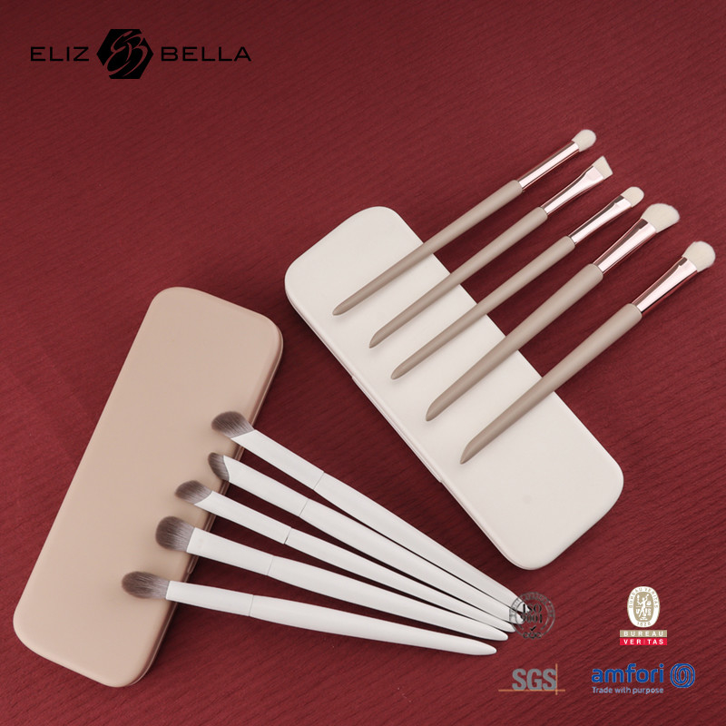 Mini Travel Make-up Brush Set 5PCS Vegan & Cruelty-free cosmetische borstels voor gezicht & ogen