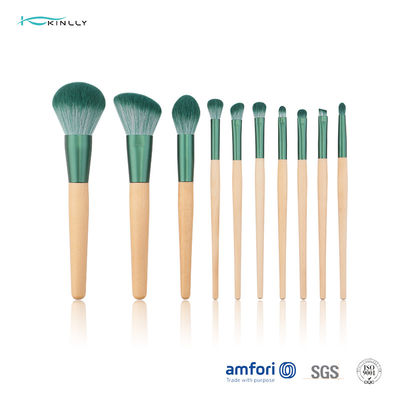 De kosmetische Borstel van de Hulpmiddelen10pcs Synthetische die Make-up met Houten Handvat wordt geplaatst