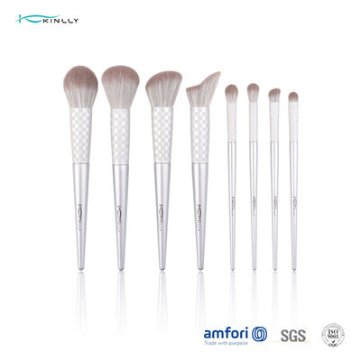 Cruelty-Free Synthetic Fiber Bristles​ 8pcs Face Makeup Brush Set,Wooden Handle And Aluminium Ferrule