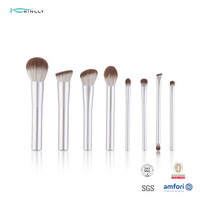 8pcs OEM ODM Handvat van het de Borstel het Vastgestelde Witte Aluminium van de Reismake-up