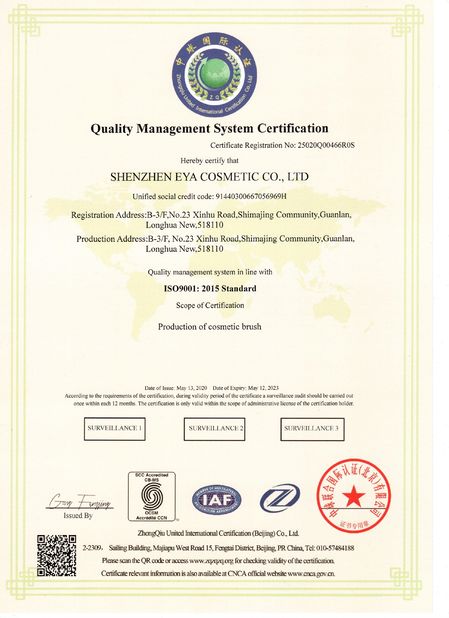 CHINA Shenzhen EYA Cosmetic Co., Ltd. certificaten